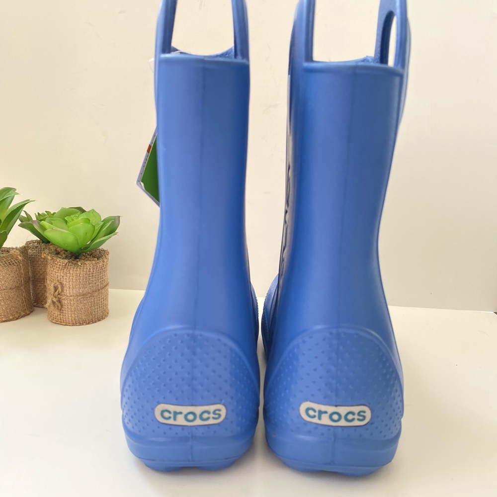 Crocs Kids Handle It Rain Boot sea blue Sz jr 2 - Picture 6 of 8